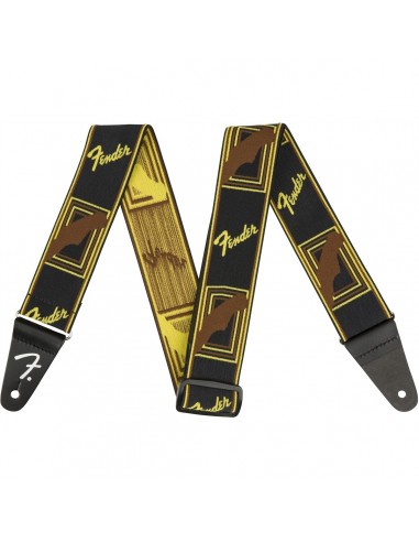 "8000 """"""tracolla fender weighless 2"""""""" mono black/yellow/brown  0990686006"""""""