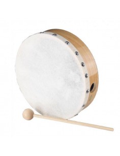 8000 Tamburello peace con battente e pelle naturale rh-5-7 18 cm