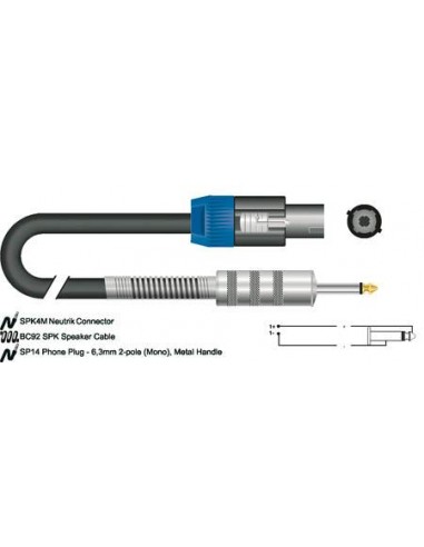 8000 Cavo speakon sc78bk-050gd conduttore 2x2 mmq