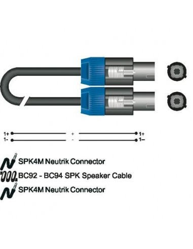 8000 Cavo speakon sc60bk-050gd conduttore 2x2 mmq