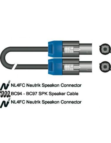 8000 Cavo speakon sc70bk-100pn conduttore 4x2.5 mmq