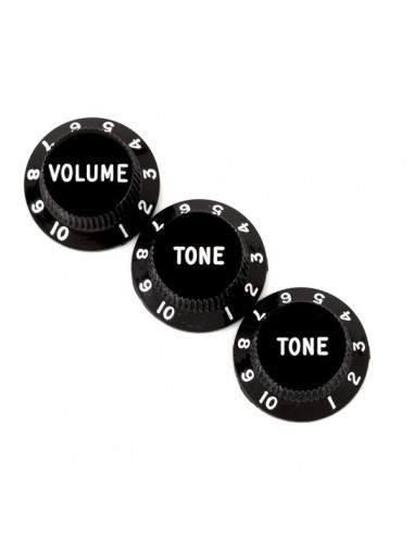 _ Accessori per strumenti a cordaFender parts stratocaster knobs (volume tone) (3) black 0991365000