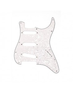 _ Accessori per strumenti a cordaFender parts pickguard stratocaster s/s/s 11-hole mount white pearl, 4-ply 0992140000