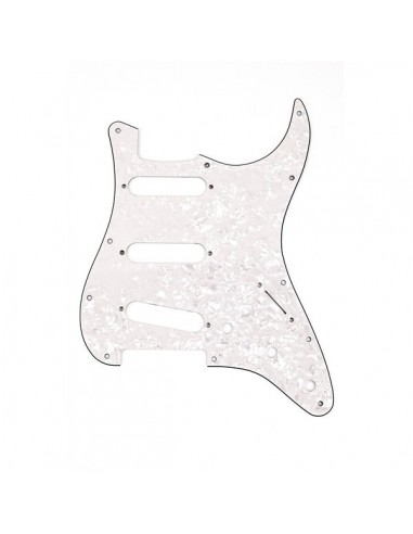 _ Accessori per strumenti a cordaFender parts pickguard stratocaster s/s/s 11-hole mount white pearl, 4-ply 0992140000