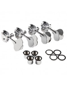 _ Accessori per strumenti a cordaFender parts deluxe "f" stamp bass tuning machines (4) chrome 0097335049