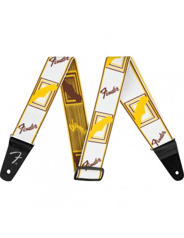 _ Accessori per strumenti a cordaTracolla fender weighless 2" monogrammed white/brown/yellow  0990686005