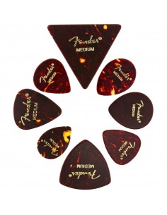_ Accessori per strumenti a cordaPlettri fender all shapes celluloid medley tortoise shell medium, 8-pack 0980200300