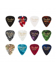 _ Accessori per strumenti a cordaPlettri fender 350 celluloid medley 12-pack multi-color medium 0980300300