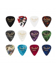 _ Accessori per strumenti a cordaPlettri fender 351 celluloid medley 12-pack multi-color heavy 0980300500