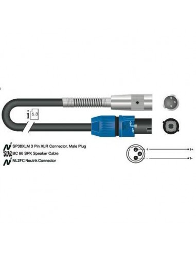_ CaviCavo speakon sc56bk-003gn conduttore 2x2.50 mmq