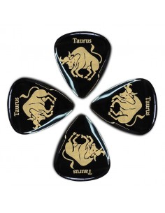 _ Accessori per strumenti a cordaConfezione 4 plettri timbertones zodiac toro