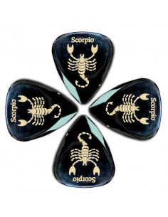 _ Accessori per strumenti a cordaConfezione 4 plettri timbertones zodiac scorpione