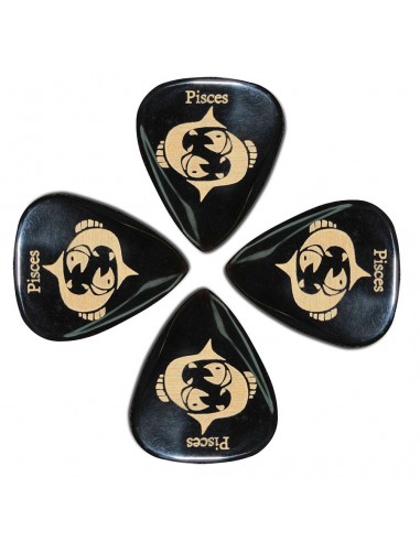 _ Accessori per strumenti a cordaConfezione 4 plettri timbertones zodiac pesci