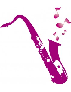 _ Carta stampataSticker swingtime serie kids saxofono stilizzato 80x72 cm  dsb0017