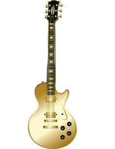 _ Carta stampataSticker swingtime serie instruments chitarra mod. les paul (oro) 100x33 cm  dss0006