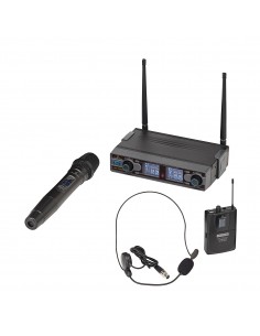 _ MicrofoniRadiomic. digitale doppio uhf soundsation wf-d290hp mkii 1tx mano + 1tasc.&headset 823-832mhz