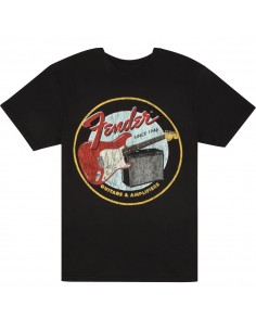 8000 GadgetFender 1946 guitars & amplifiers t-shirt, vintage black, xl 9193122606
