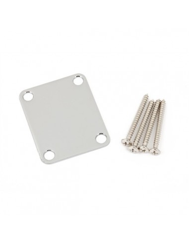 Accessori per strumenti a cordaFender parts 4-bolt vintage-style neck plate "plain" (no serial number or logo) chrome 0991447100