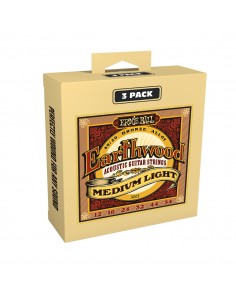 8000 Ernie ball 3003 earthwood 80/20 bronze medium light 12-54 3 pack