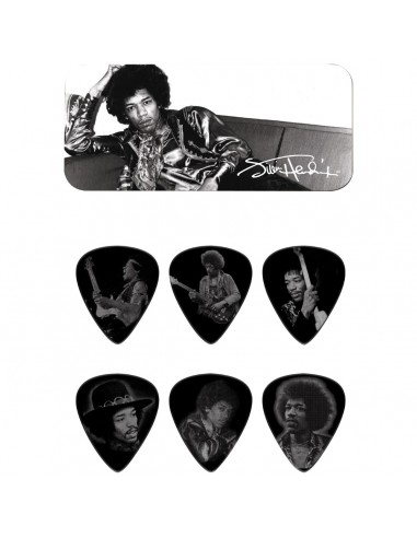 8000 Box in metallo 12 plettri dunlop jimi hendrix jhpt05h heavy